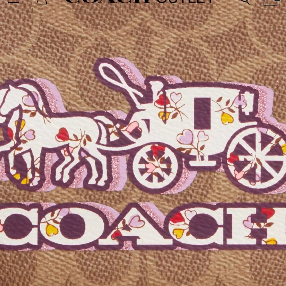 NWT COACH Corner Zip‎ Wristlet In Signature Canvas With Horse And Carriage Print